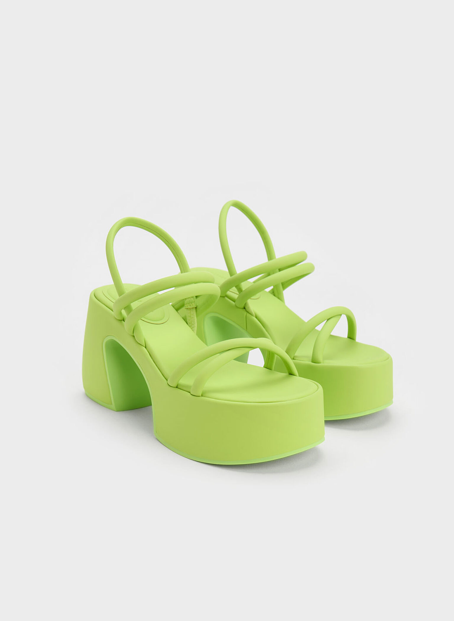 Nerissa Tubular Platform Sandals​, Lime, hi-res