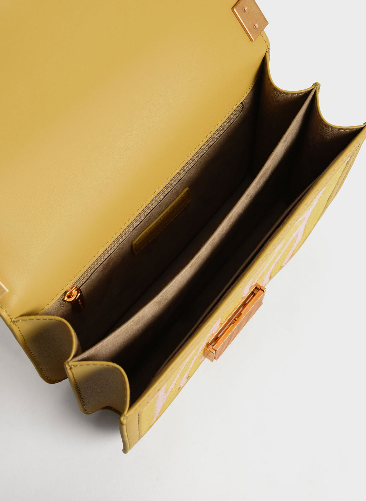 Charlot Jacquard Printed Bag, Mustard, hi-res