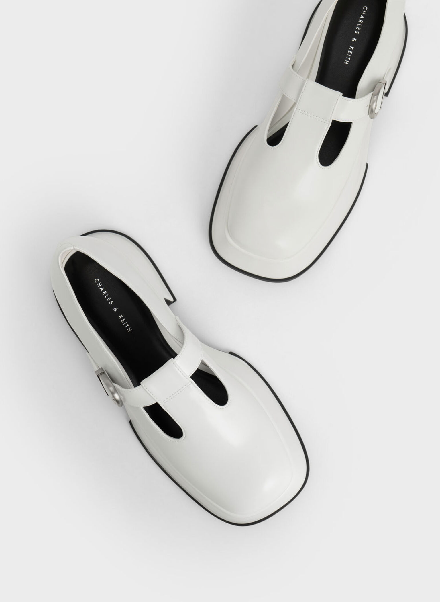 Platform T-Bar Mary Janes, White, hi-res