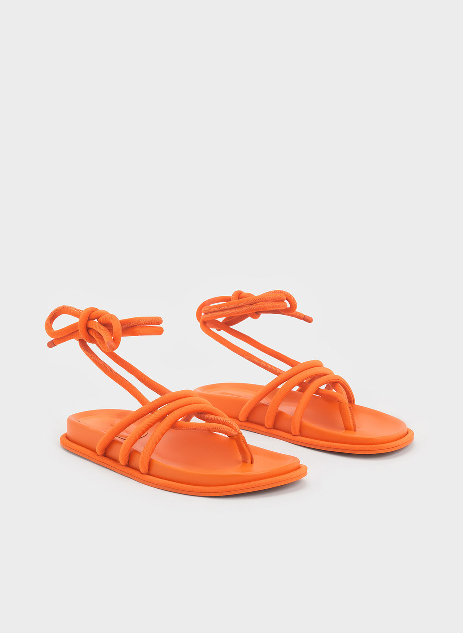 Toni Tubular Tie-Around Sandals, Orange, hi-res