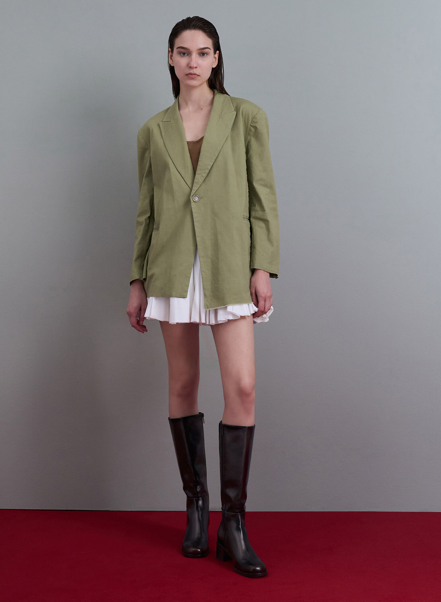 Louise Block-Heel Knee-High Boots, Dark Brown, hi-res