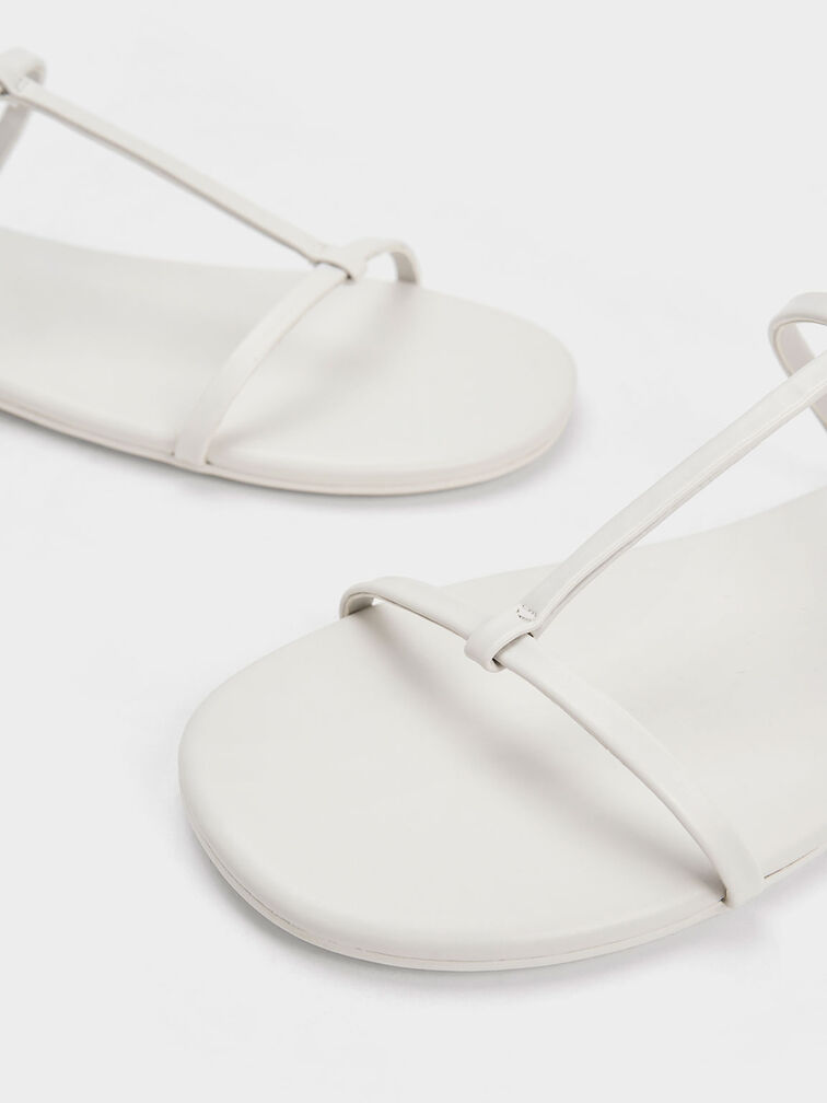 Recycled Polyester Gladiator Sandals, White, hi-res
