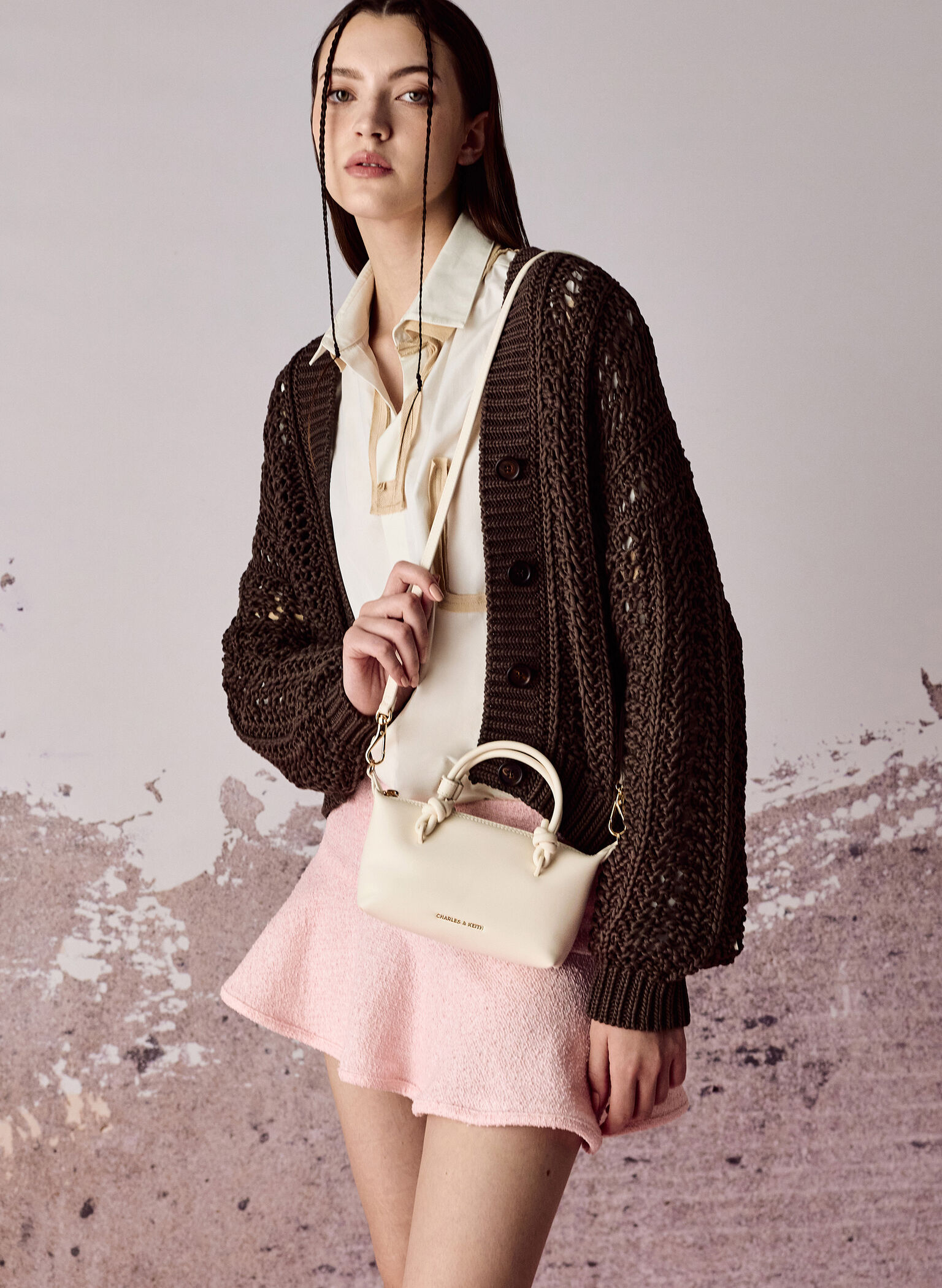 Sammie Knotted-Handle Tote Bag, Cream, hi-res