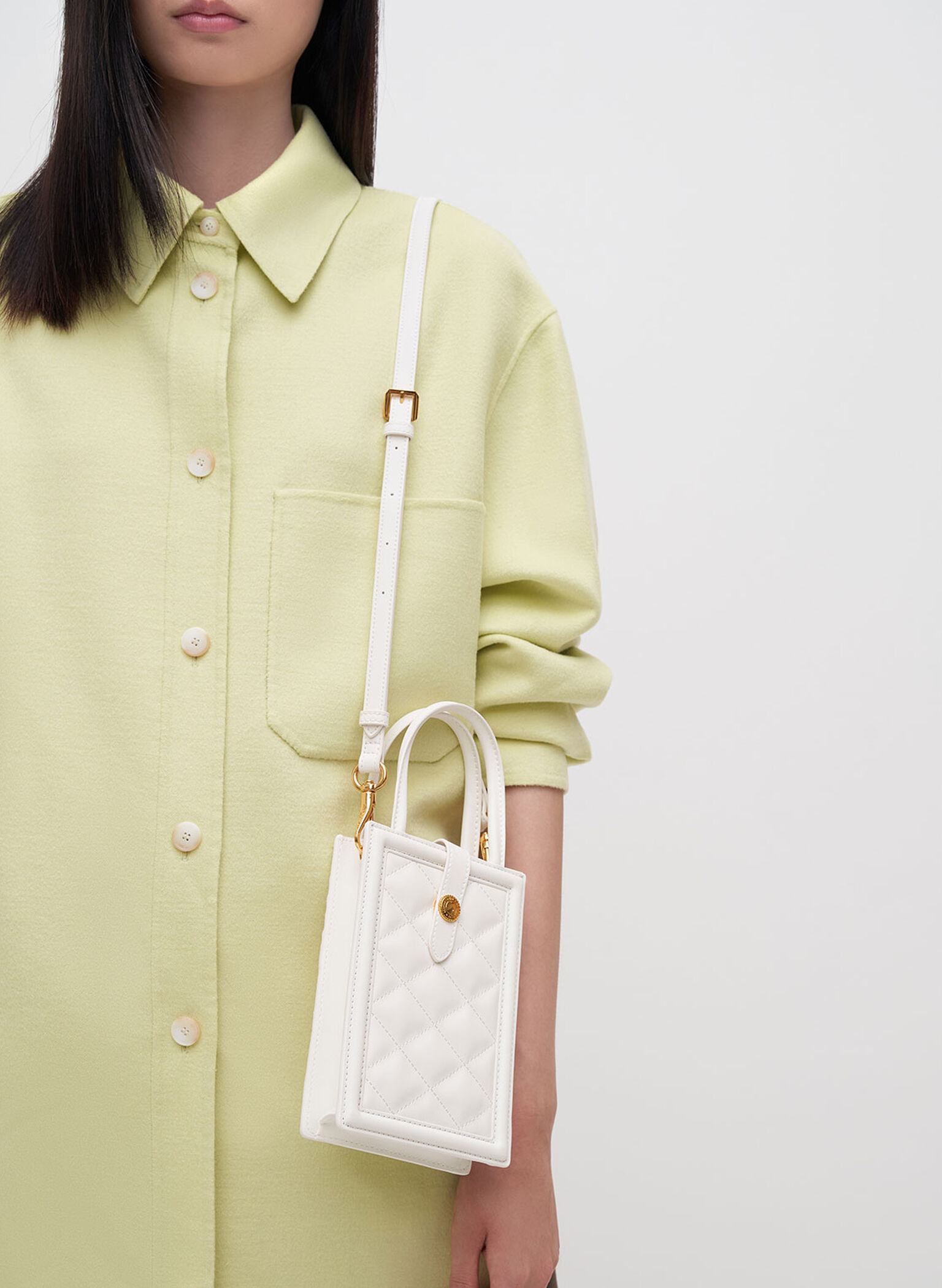 Este Belted Phone Pouch, White, hi-res
