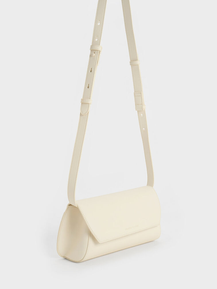 Cassiopeia Front Flap Shoulder Bag, Cream, hi-res