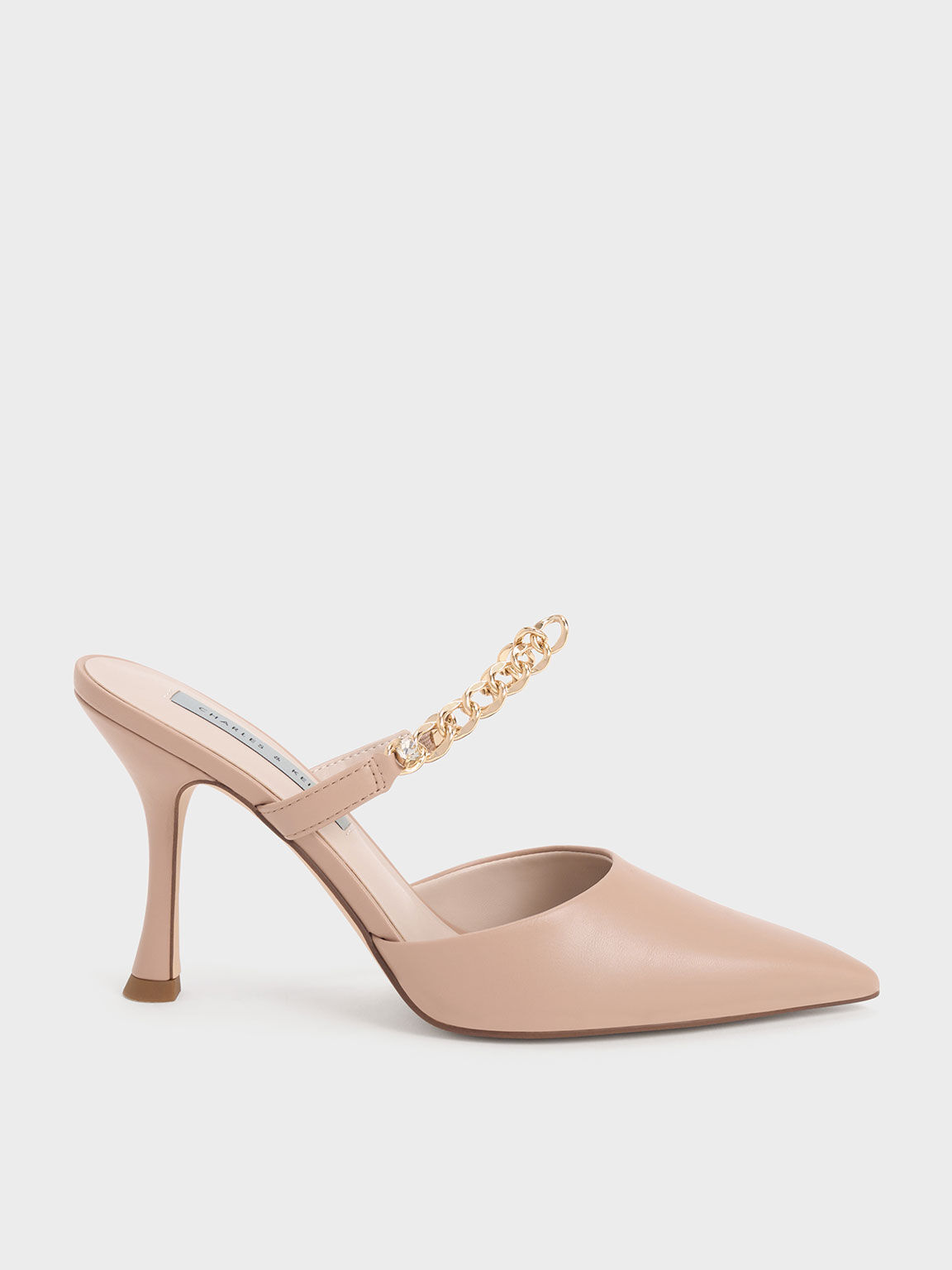 Nude heeled mules cheap