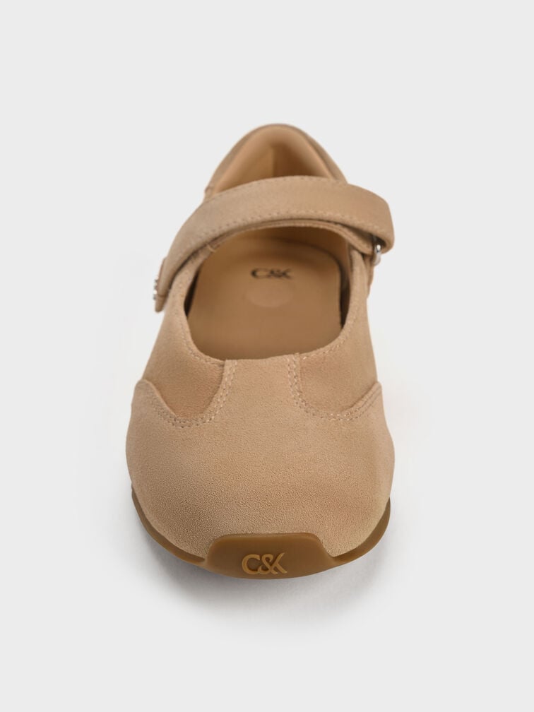 Jace Suede Mary Janes, Beige, hi-res