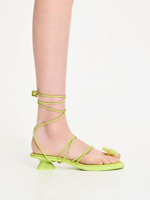 Butterfly Tie-Around Sandals, Lime, hi-res