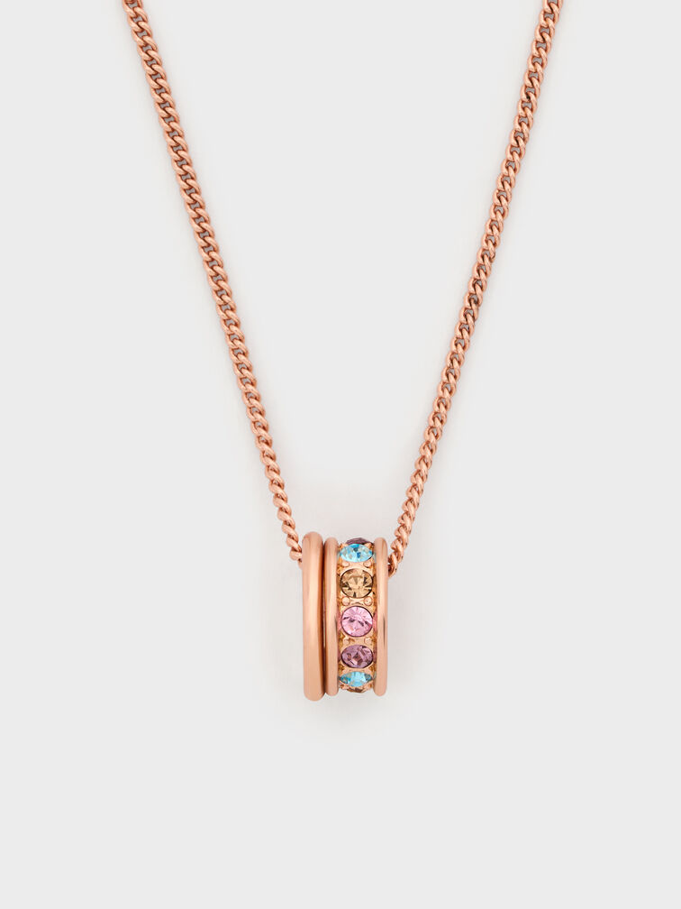 Maeve Crystal-Embellished Necklace, Rose Gold, hi-res