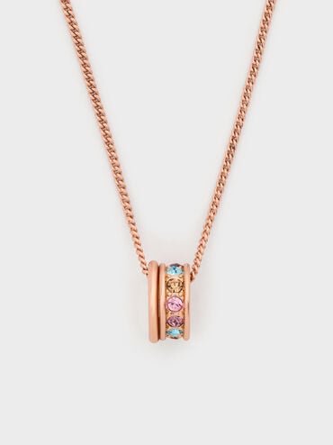 Maeve Crystal-Embellished Necklace, Rose Gold, hi-res