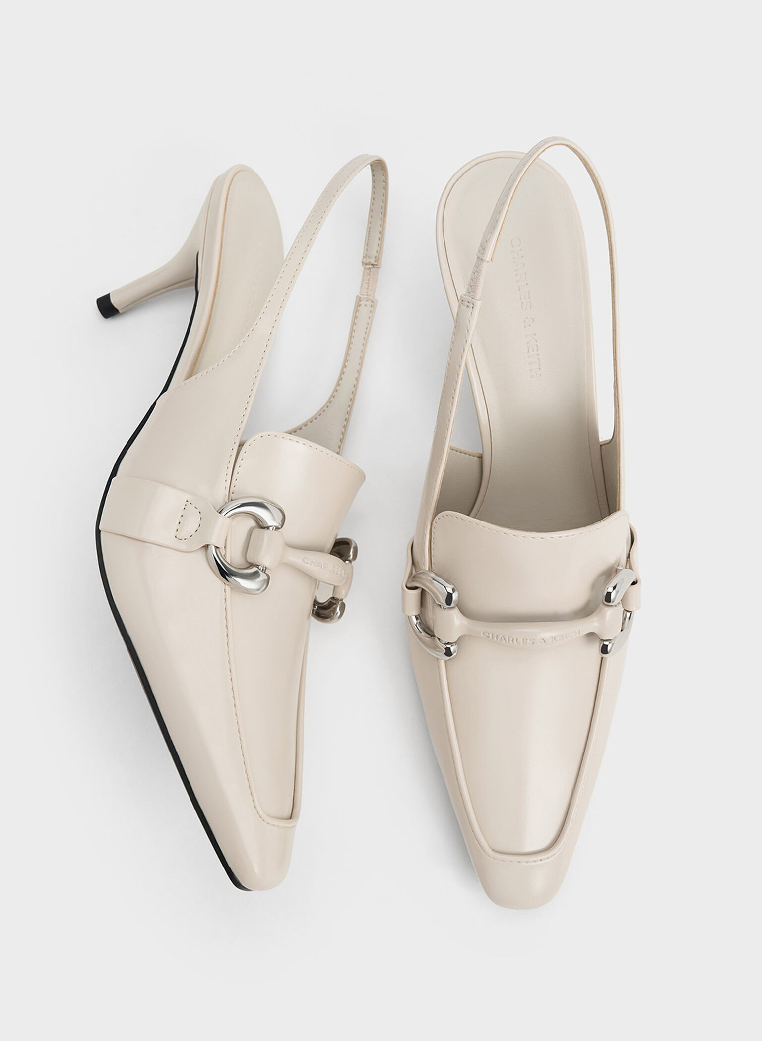 Catelaya Metallic Accent Slingback Pumps, Chalk, hi-res