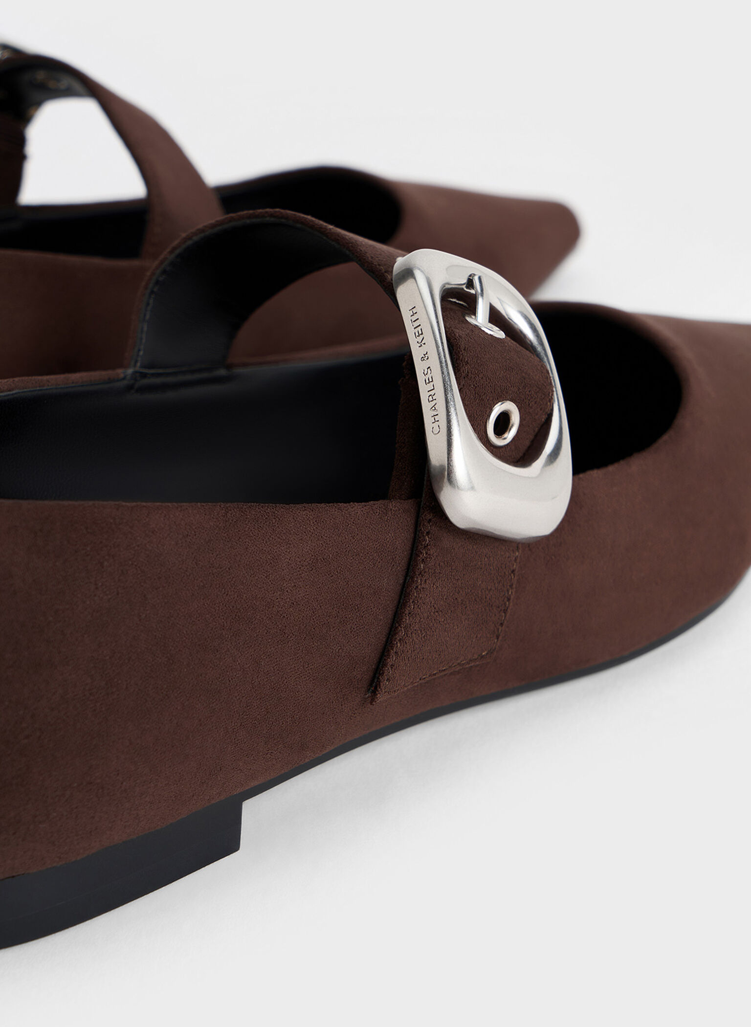 Masei Faux Suede Grommet-Strap Mary Janes, Dark Brown, hi-res