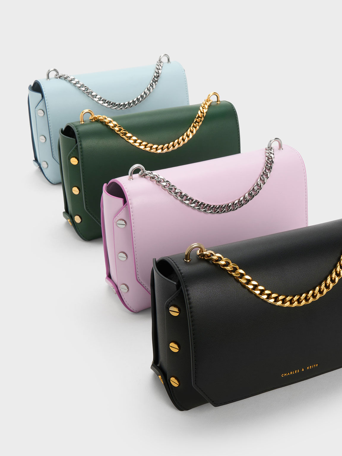 Charles & keith chain detail front flap store bag