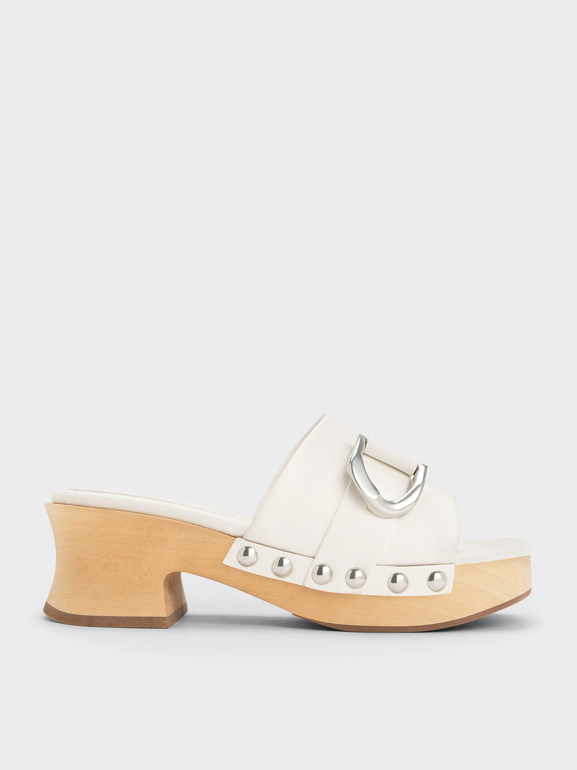 White shop leather clogs