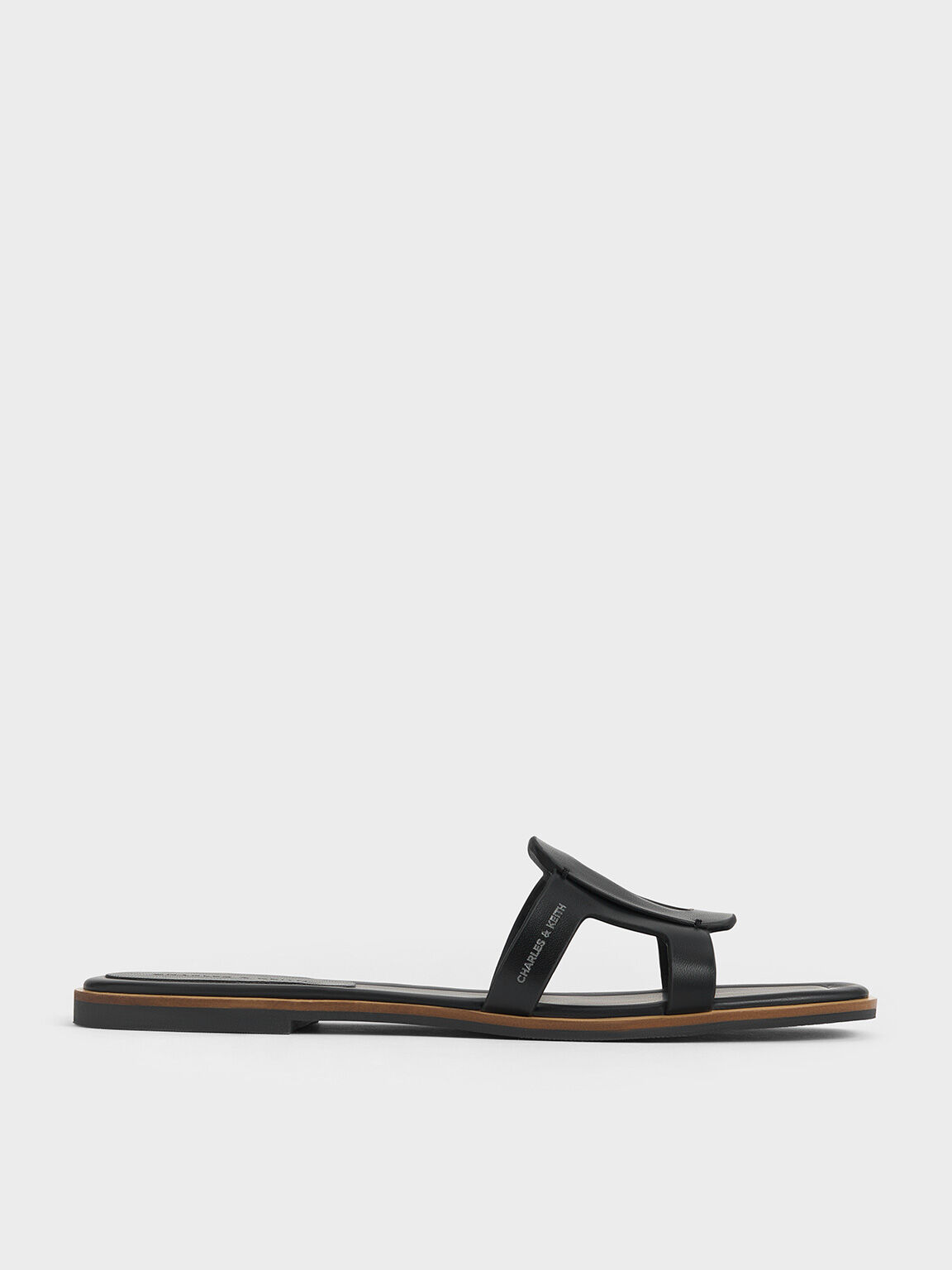 Charles and keith black sandals on sale