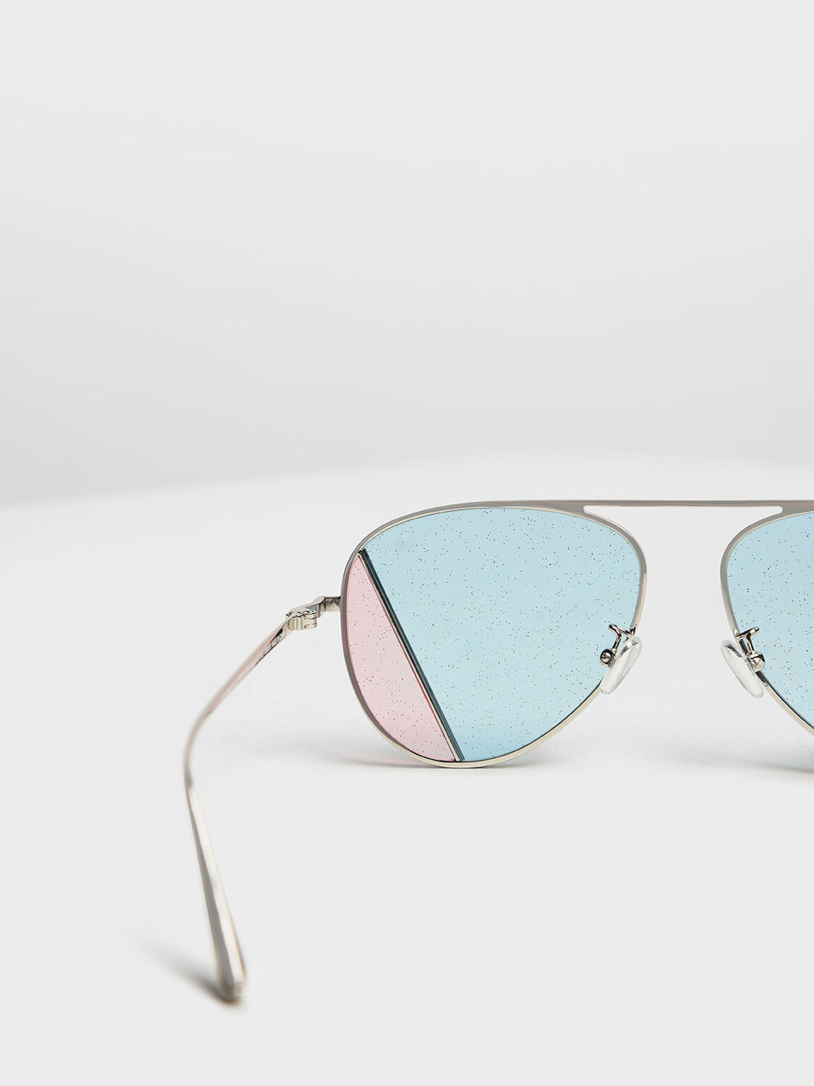 Two-Tone Aviator Sunglasses, Multi, hi-res