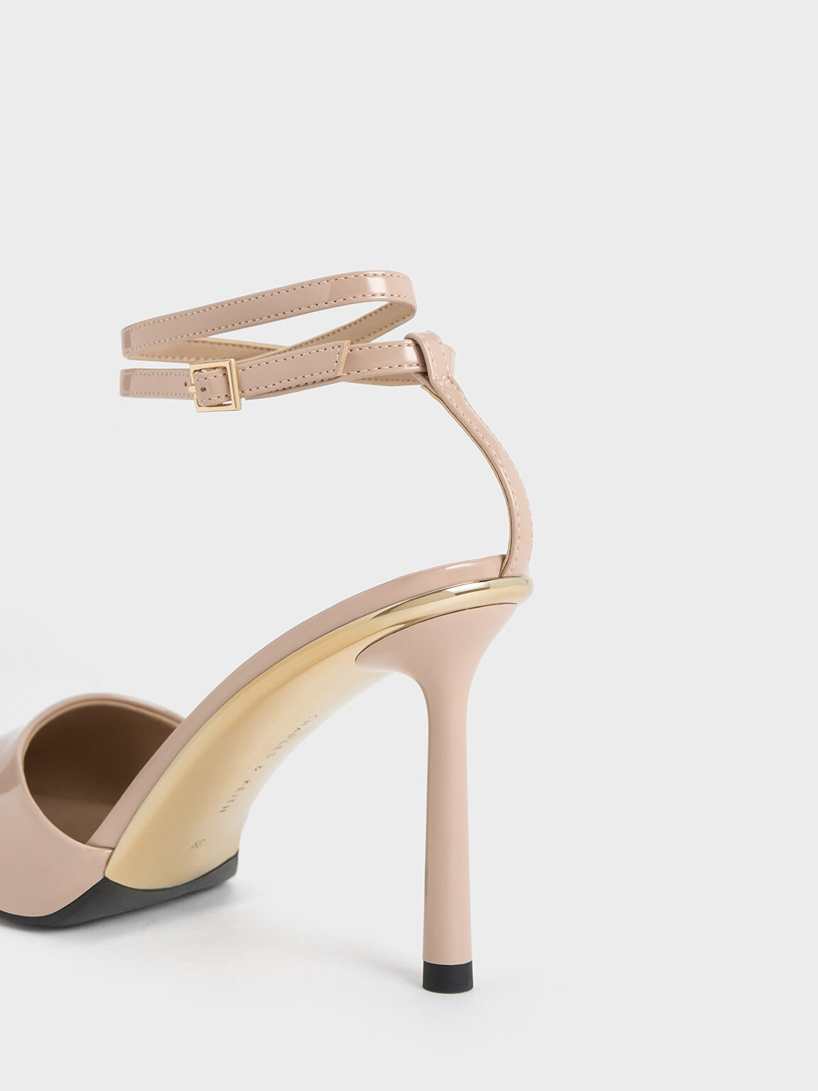 Peep toe pumps top with ankle strap