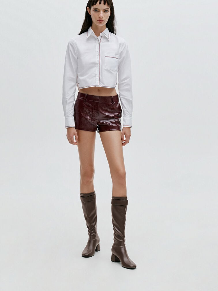 Gerry Buckled Block-Heel Knee-High Boots, Dark Brown, hi-res