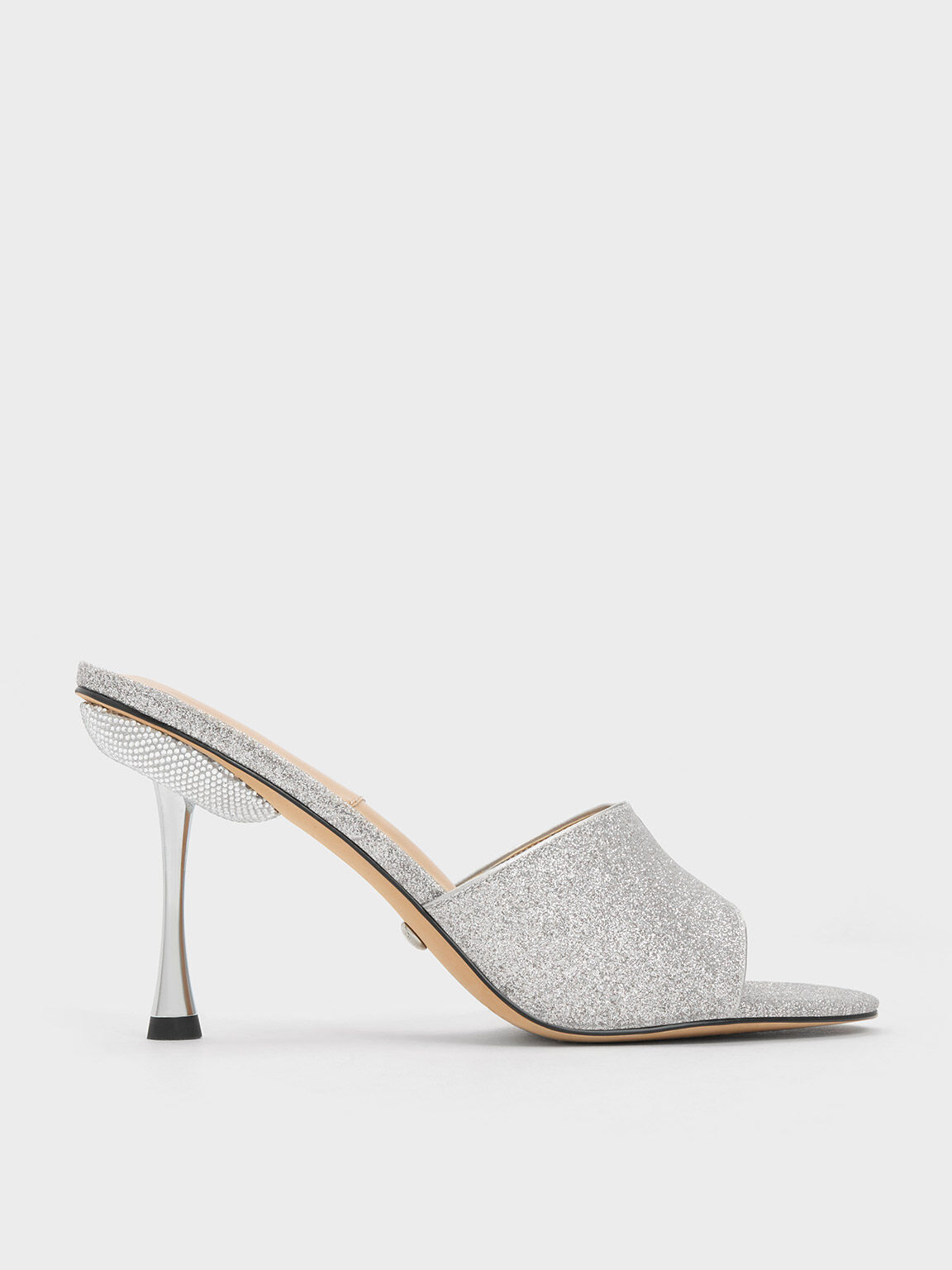 Metallic mules top heels