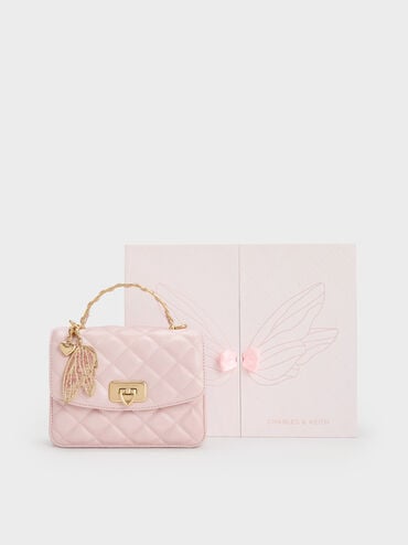 Gift Set: Cressida Quilted Top Handle Bag With Bag Charms, Cotton Candy Pink, hi-res