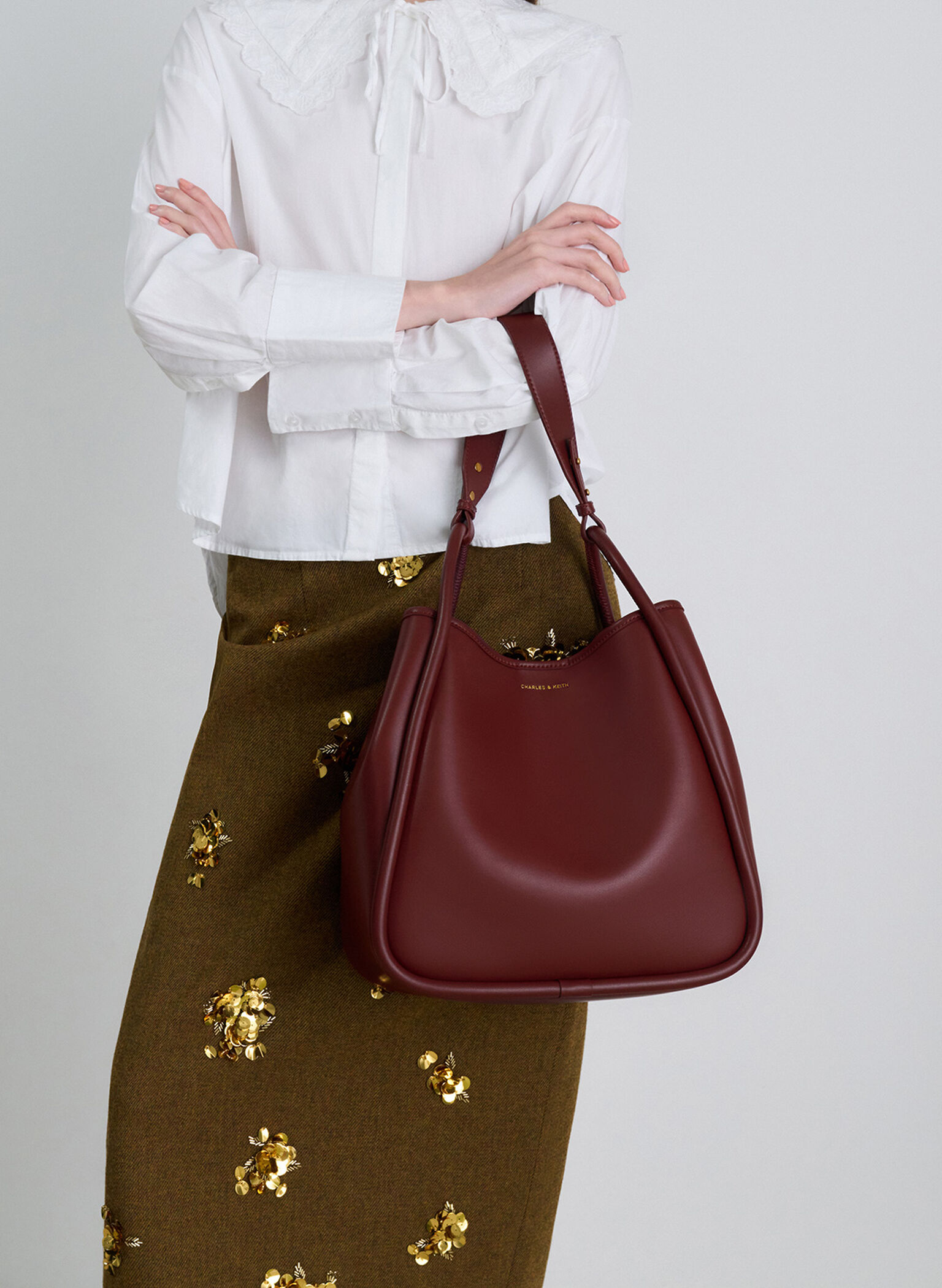 Lyla Tubular Slouchy Tote Bag, Mulberry Plum, hi-res