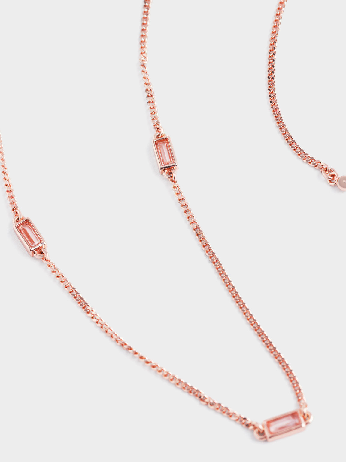Crystal-Embellished Matinee Necklace, Rose Gold, hi-res