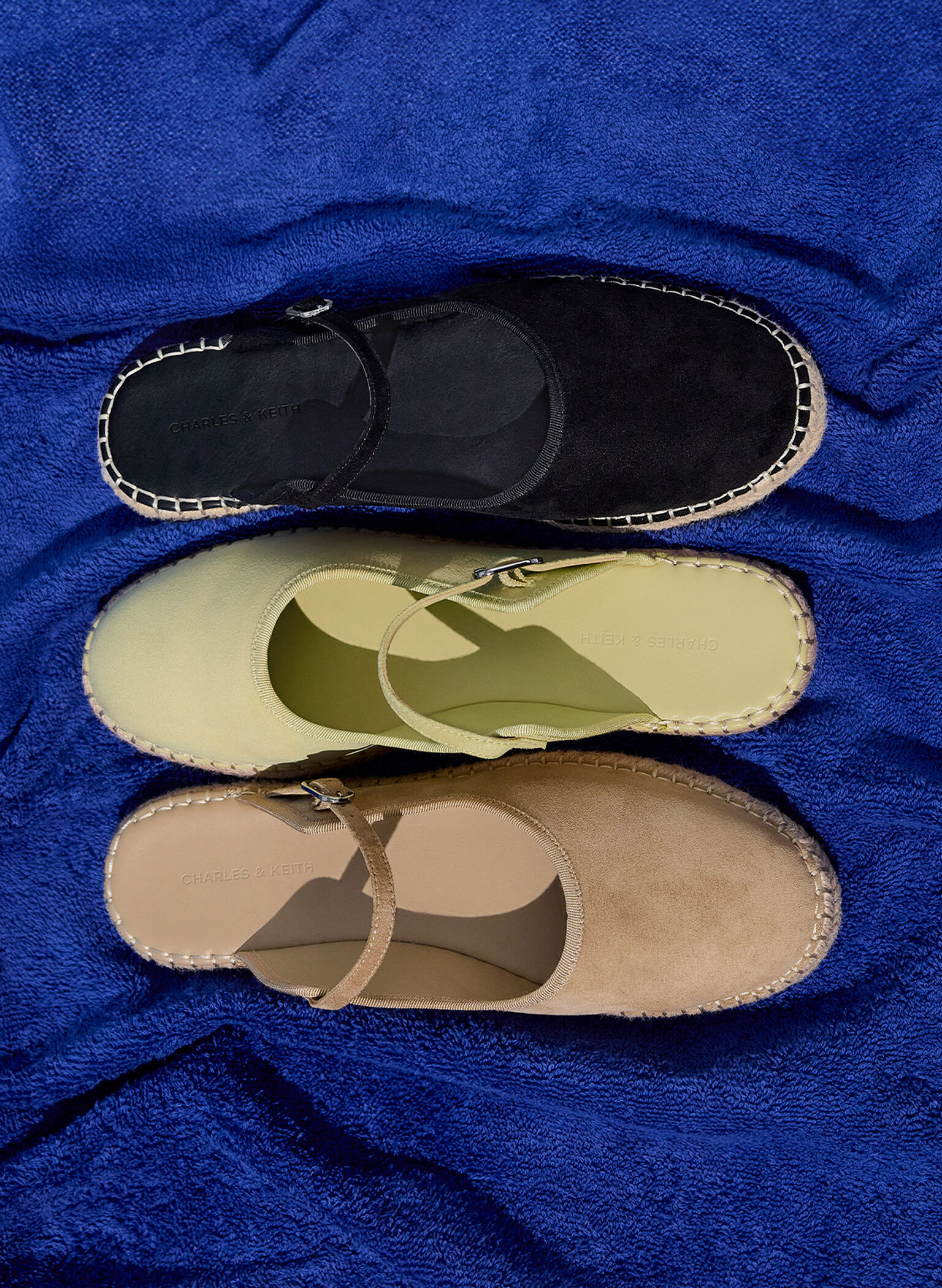 Faux Suede Slip-On Mary Jane Espadrilles, Black Textured, hi-res