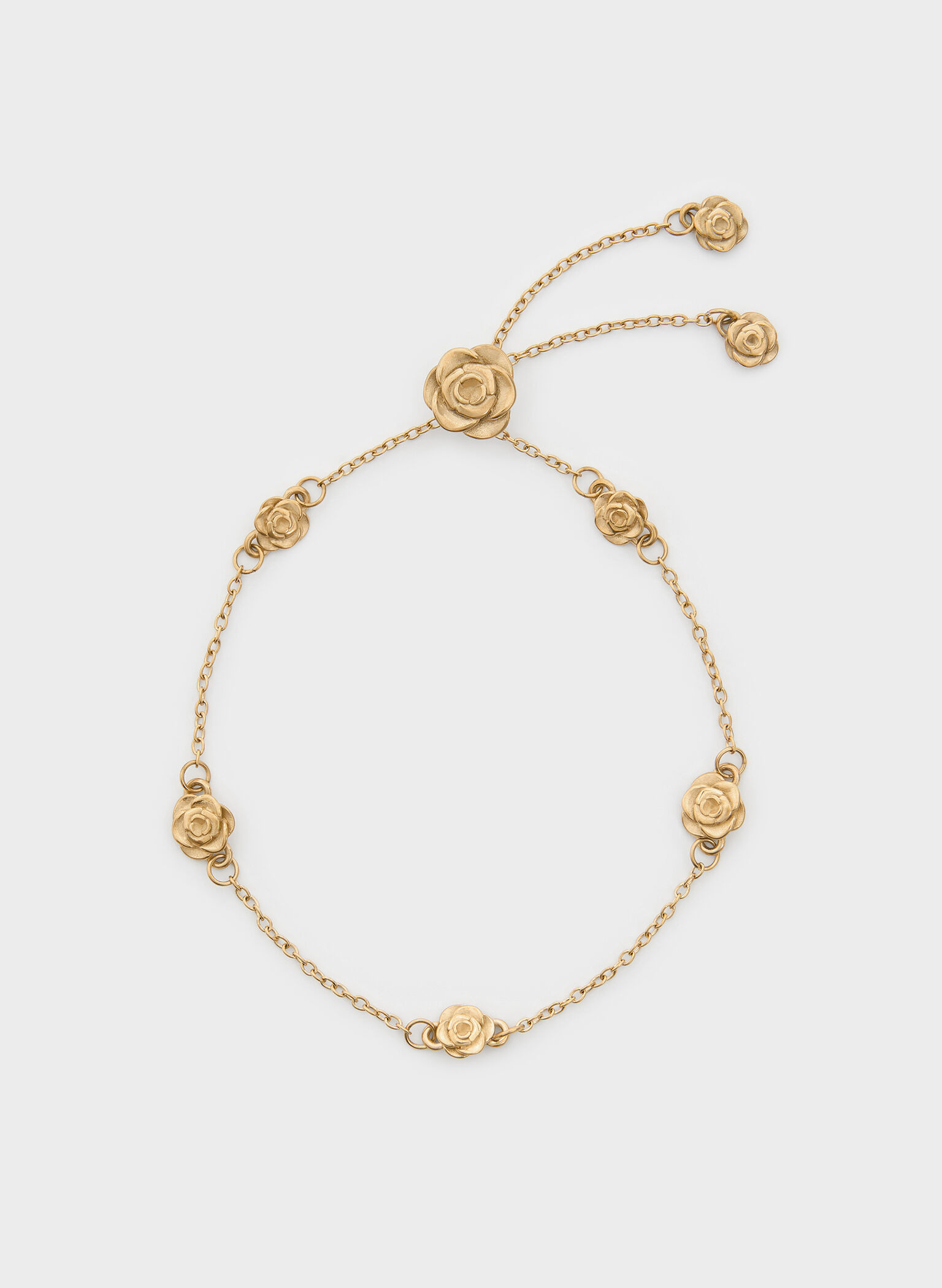 Rosalind Flower-Motif Bracelet, Brush Gold, hi-res