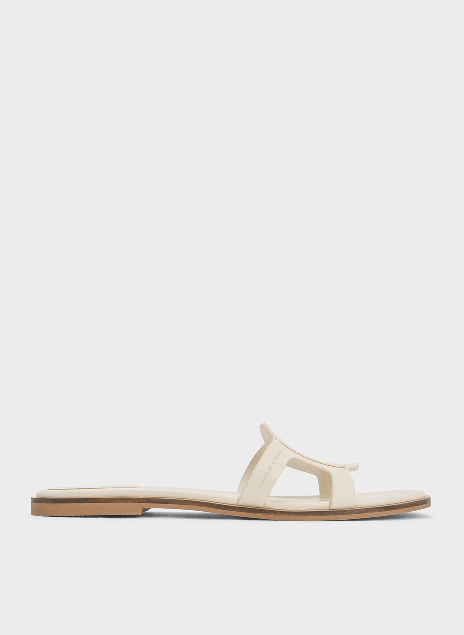 Easley Cut-Out Slide Sandals, Chalk, hi-res