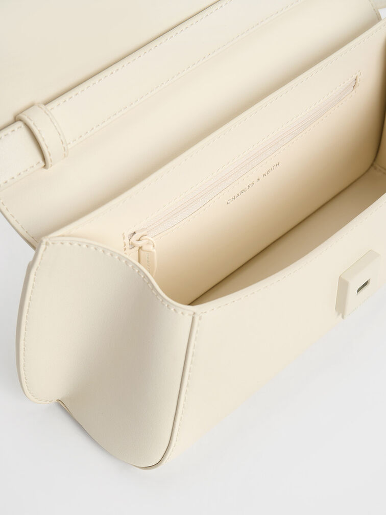 Cassiopeia Front Flap Shoulder Bag, Cream, hi-res
