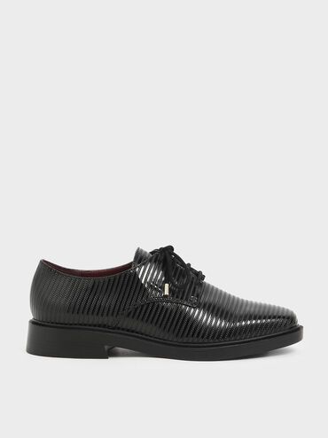 Patent Derby Shoes, Black, hi-res