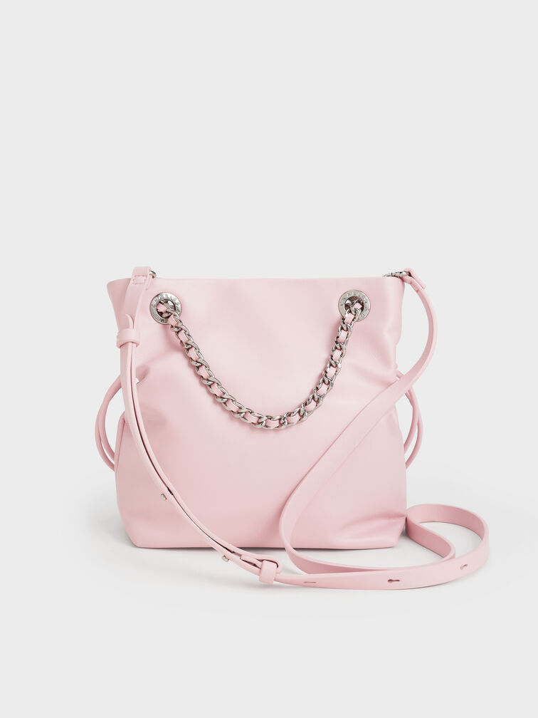 Arya Braided-Strap Double-Handle Crossbody Bag, Cotton Candy Pink, hi-res