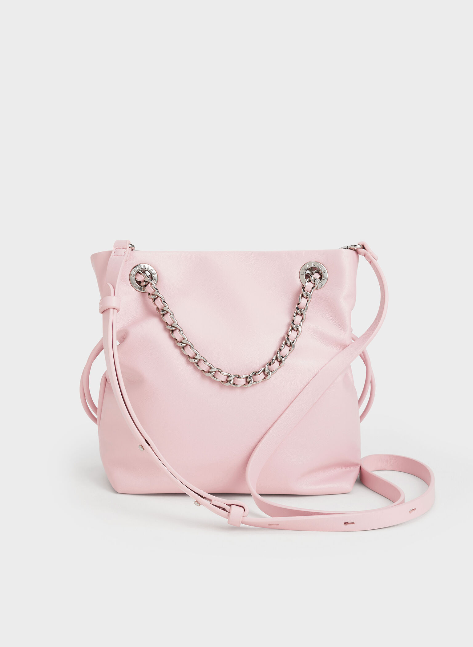 Arya Braided-Strap Double-Handle Crossbody Bag, Cotton Candy Pink, hi-res
