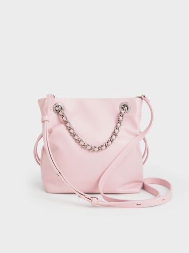 Arya Braided-Strap Double-Handle Crossbody Bag, Cotton Candy Pink, hi-res