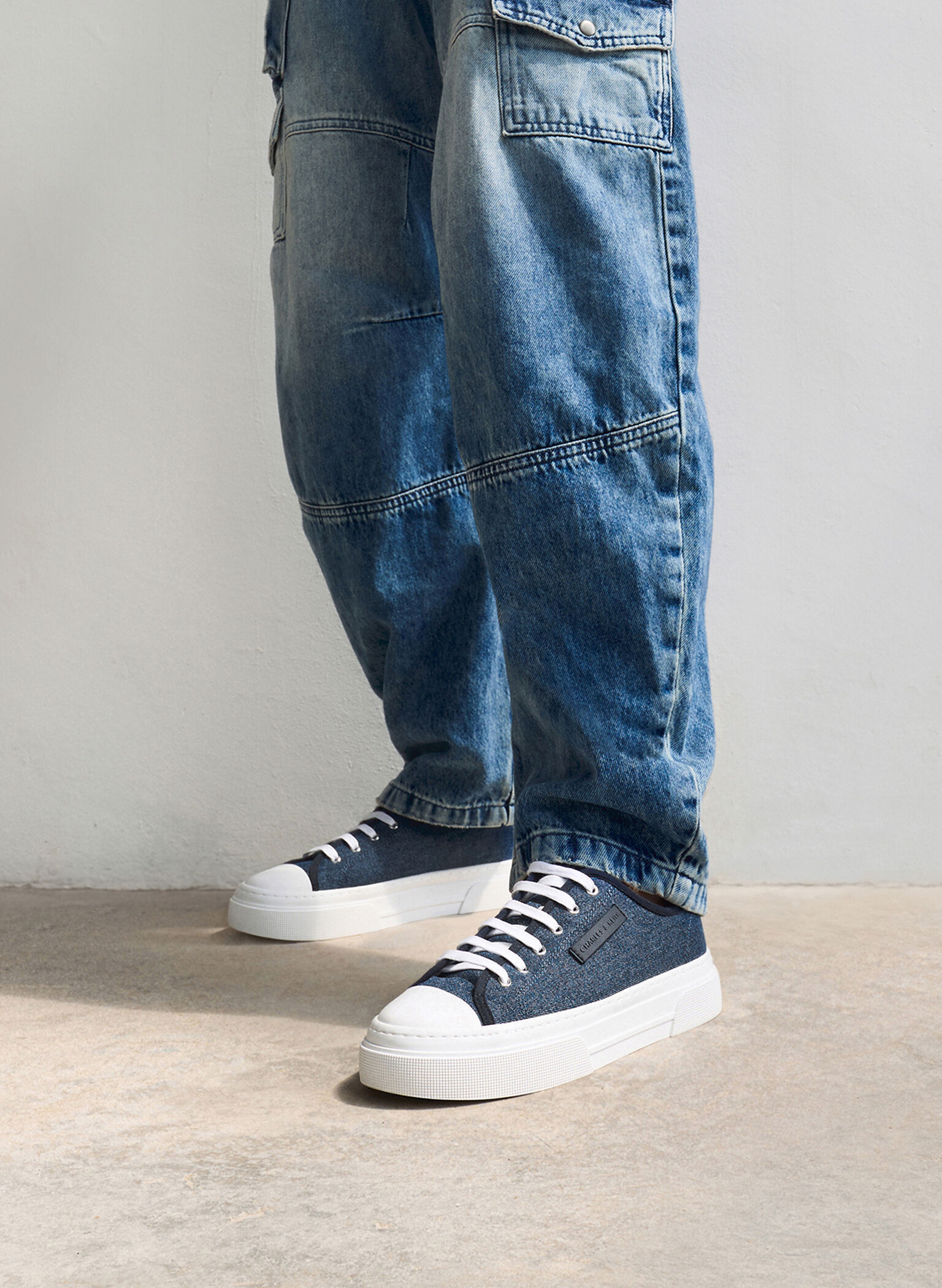 Kay Denim Low-Top Sneakers, Denim Blue, hi-res