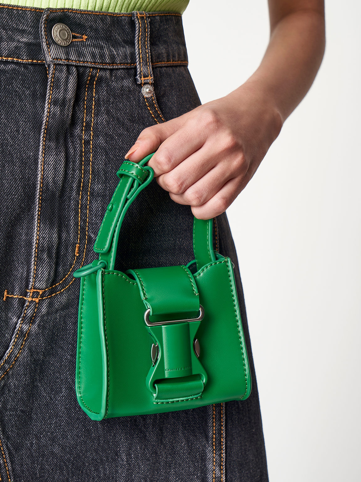 Green Ivy Top Handle Mini Bag - CHARLES & KEITH UK