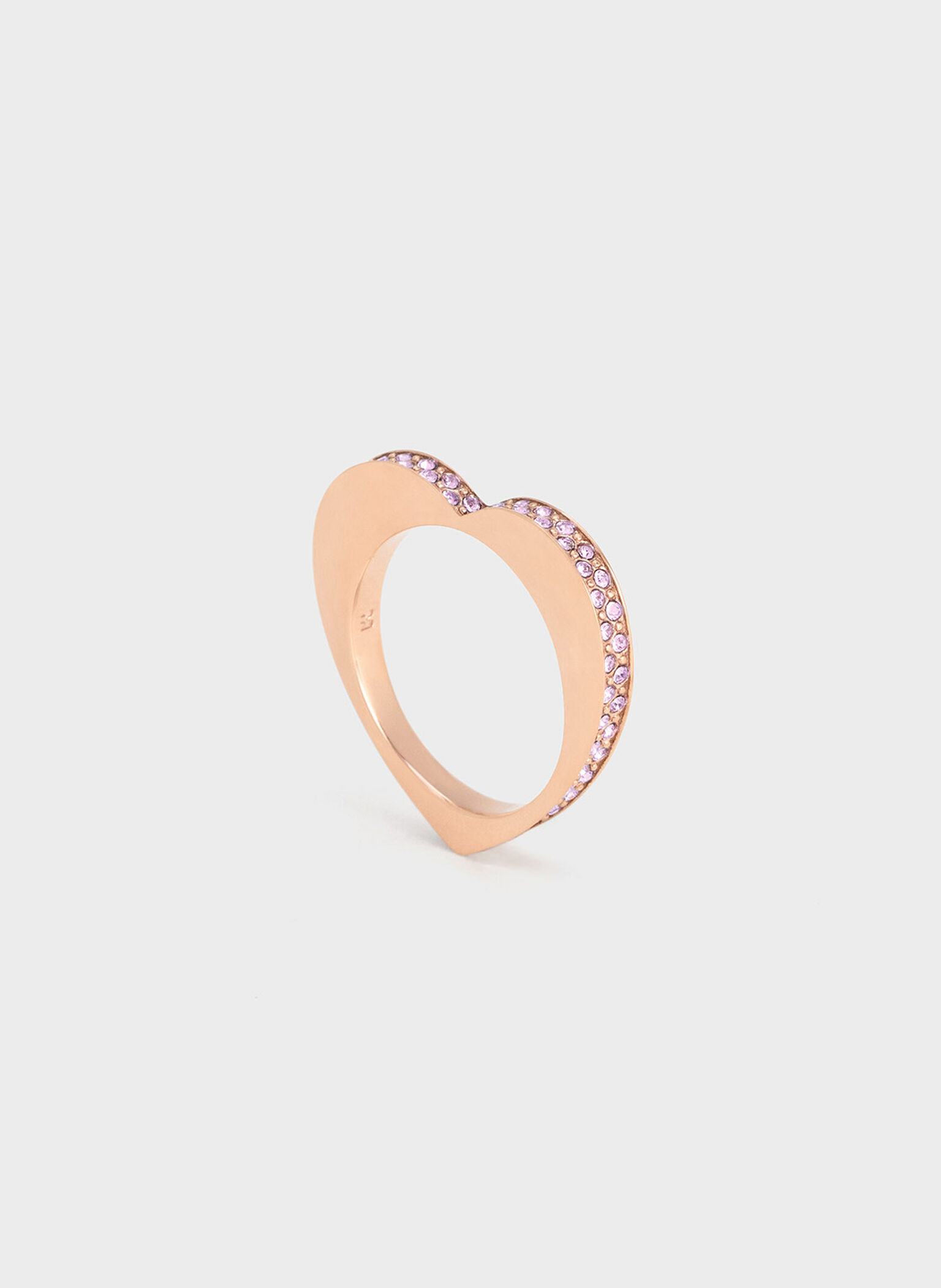 Malorie Crystal Heart Ring, Rose Gold, hi-res