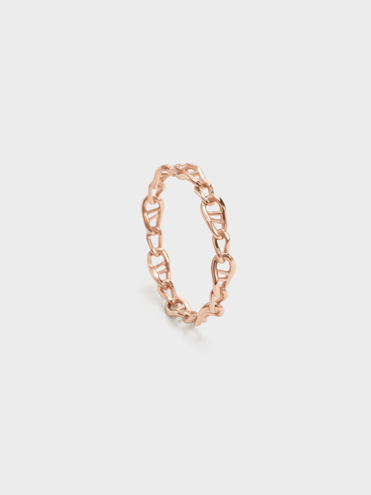 Nyra Mixed-Link Chain Ring, Rose Gold, hi-res