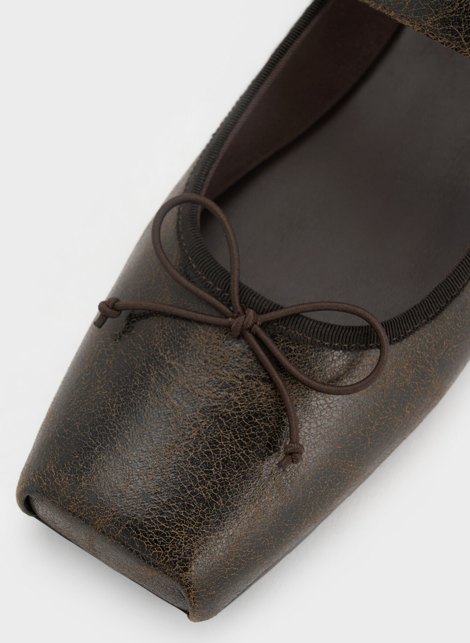Myler Crinkle-Effect Bow Square-Toe Buckled Mary Janes, Dark Brown, hi-res