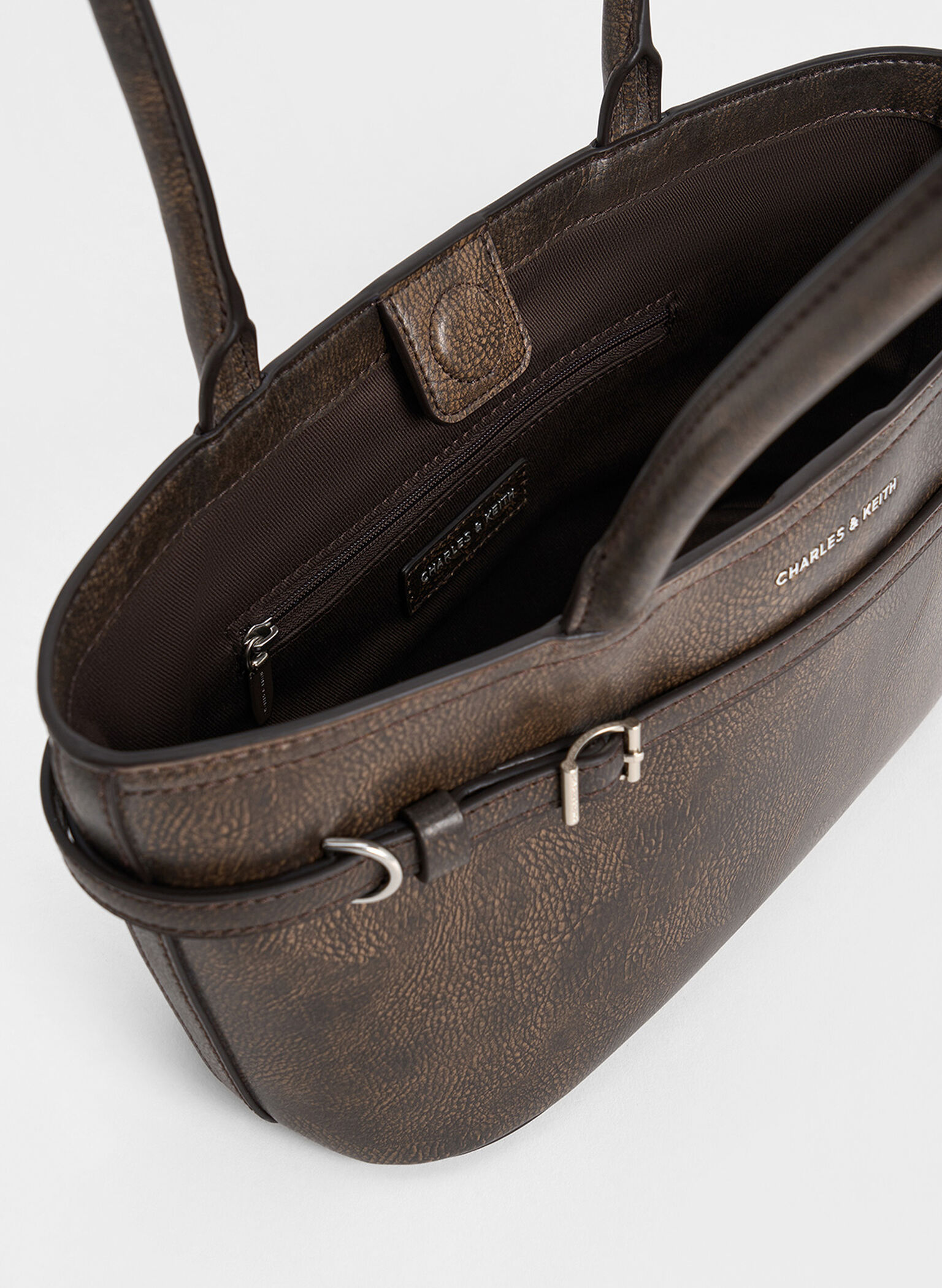 Sloane Elongated-Handle Shoulder Bag, Dark Brown, hi-res