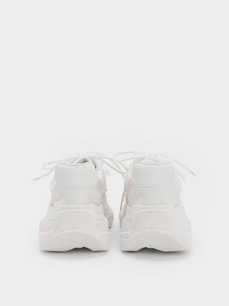 Gaskell Flower-Embellished Chunky Sneakers, White, hi-res