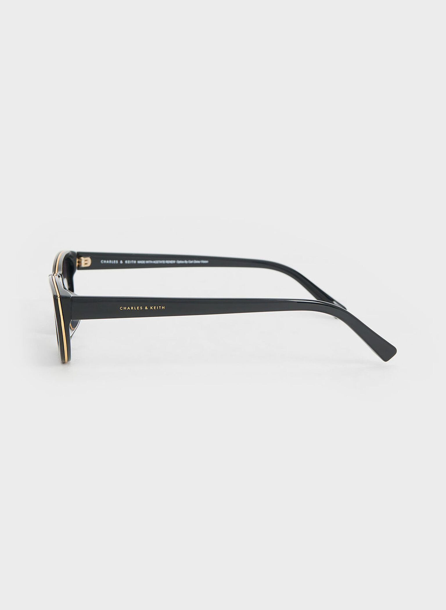 Acetate Cat-Eye Sunglasses, Black, hi-res