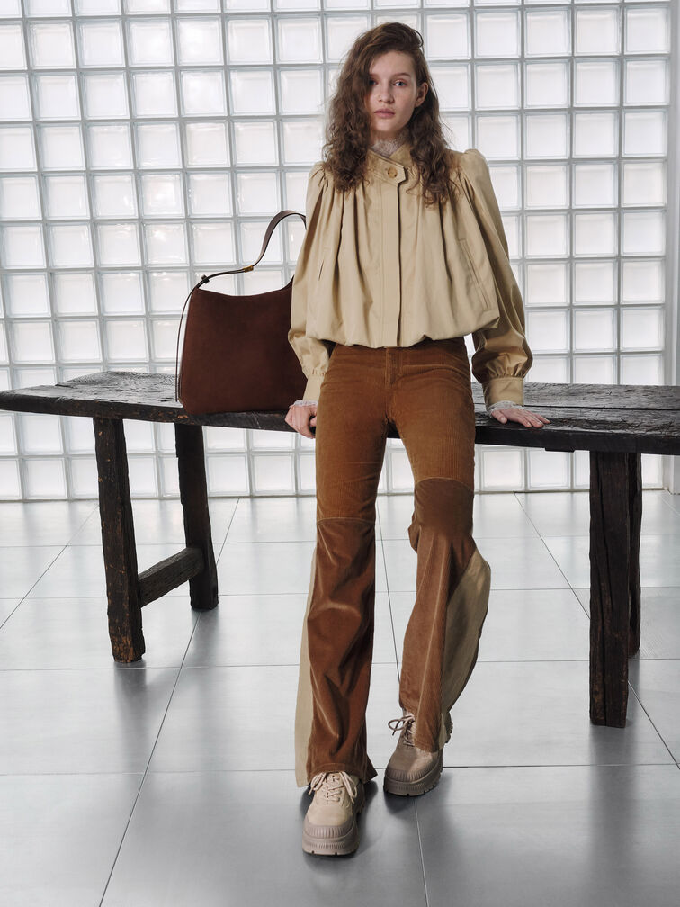 Edna Recycled Suede Bucket Bag, Espresso Brown, hi-res