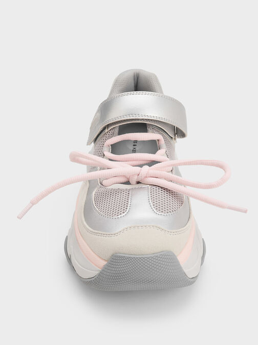 Gaskell Metallic Mesh Mary Jane Sneakers, Light Pink, hi-res