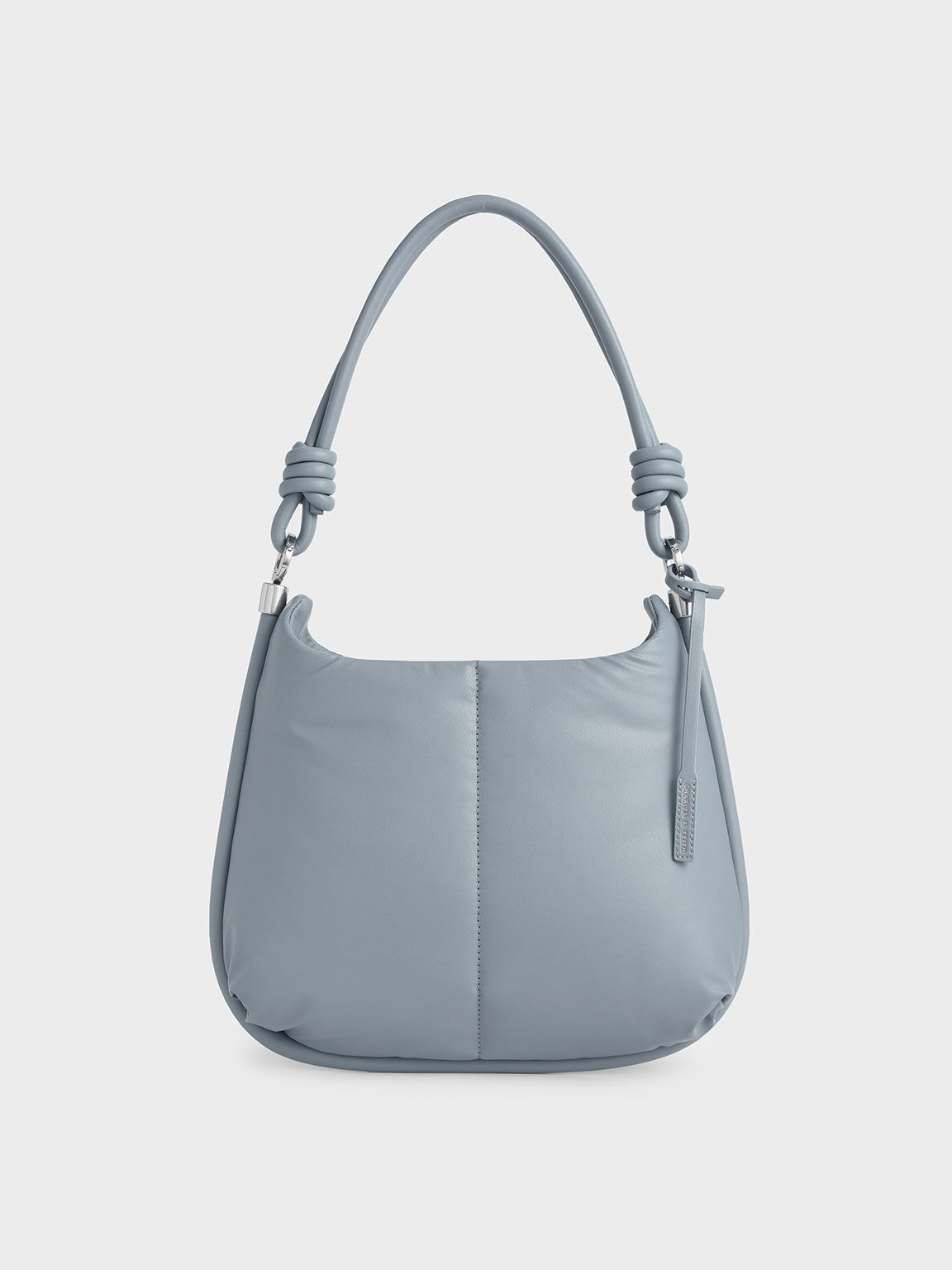 Luna Knotted Handle Hobo Bag, Steel Blue, hi-res