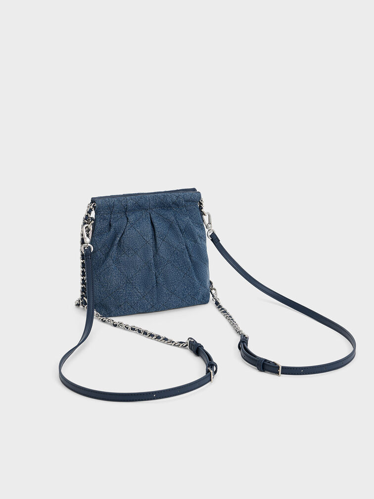 Duo Denim Chain-Handle Two-Way Backpack, Denim Blue, hi-res