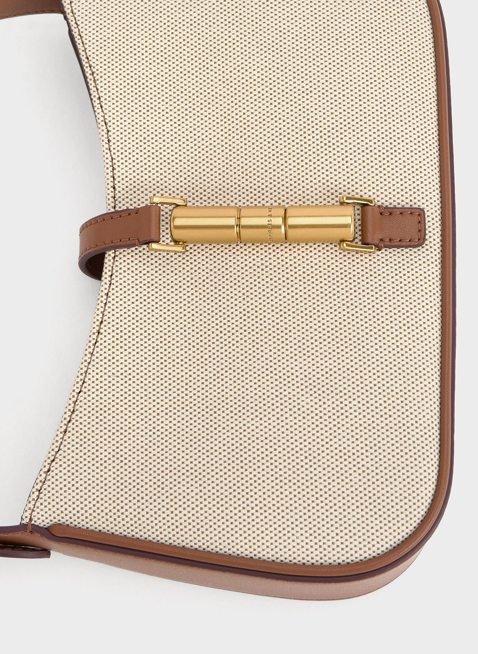Cesia Canvas Metallic Accent Shoulder Bag, Chocolate, hi-res