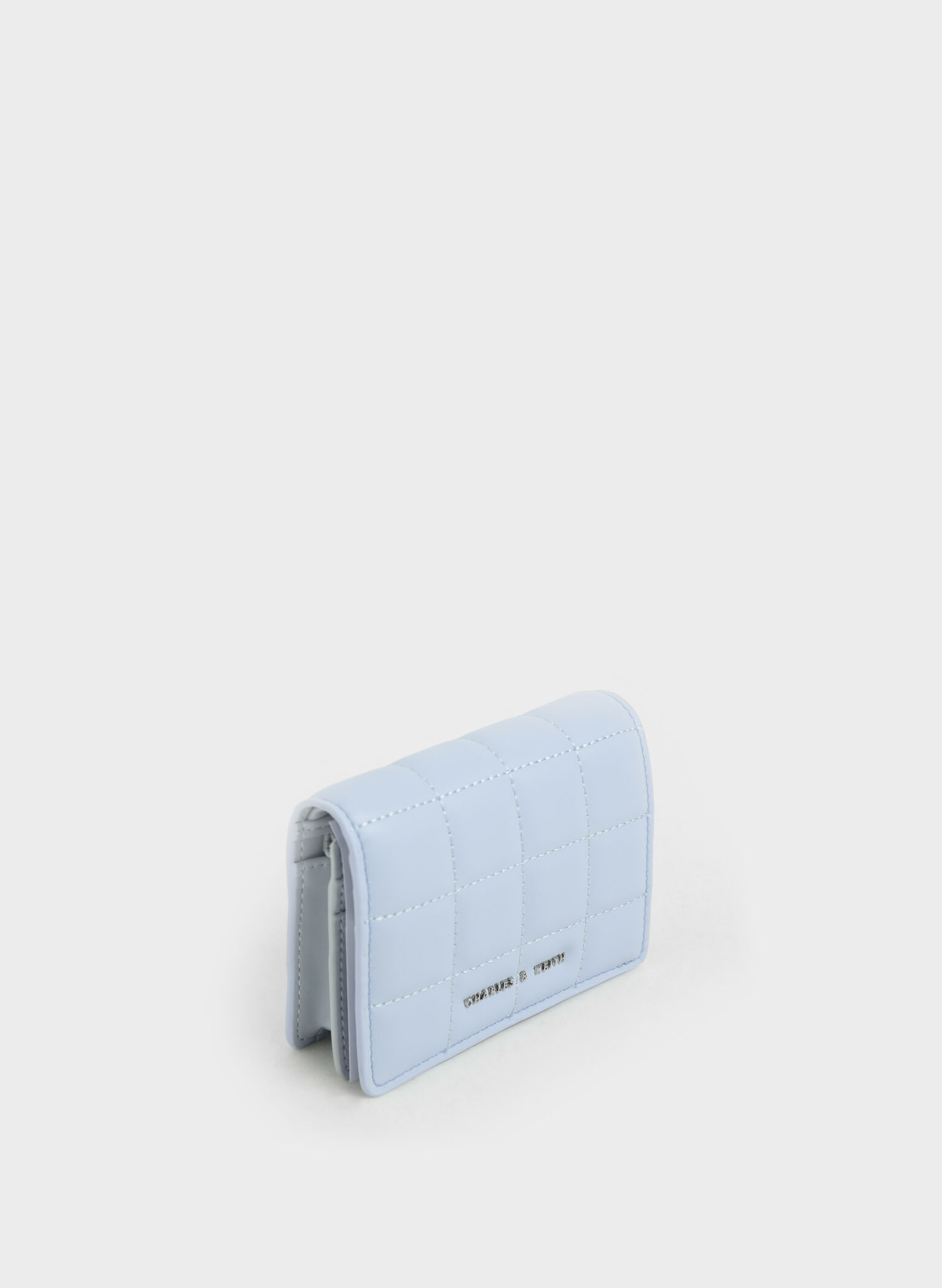 Quilted Mini Wallet, Light Blue, hi-res