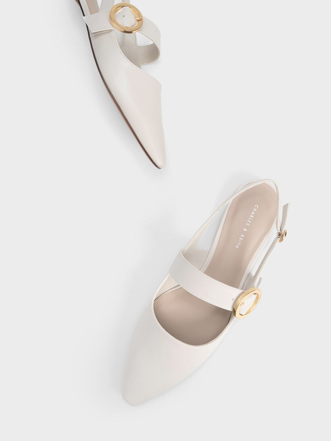 White pointed slingback flats sales