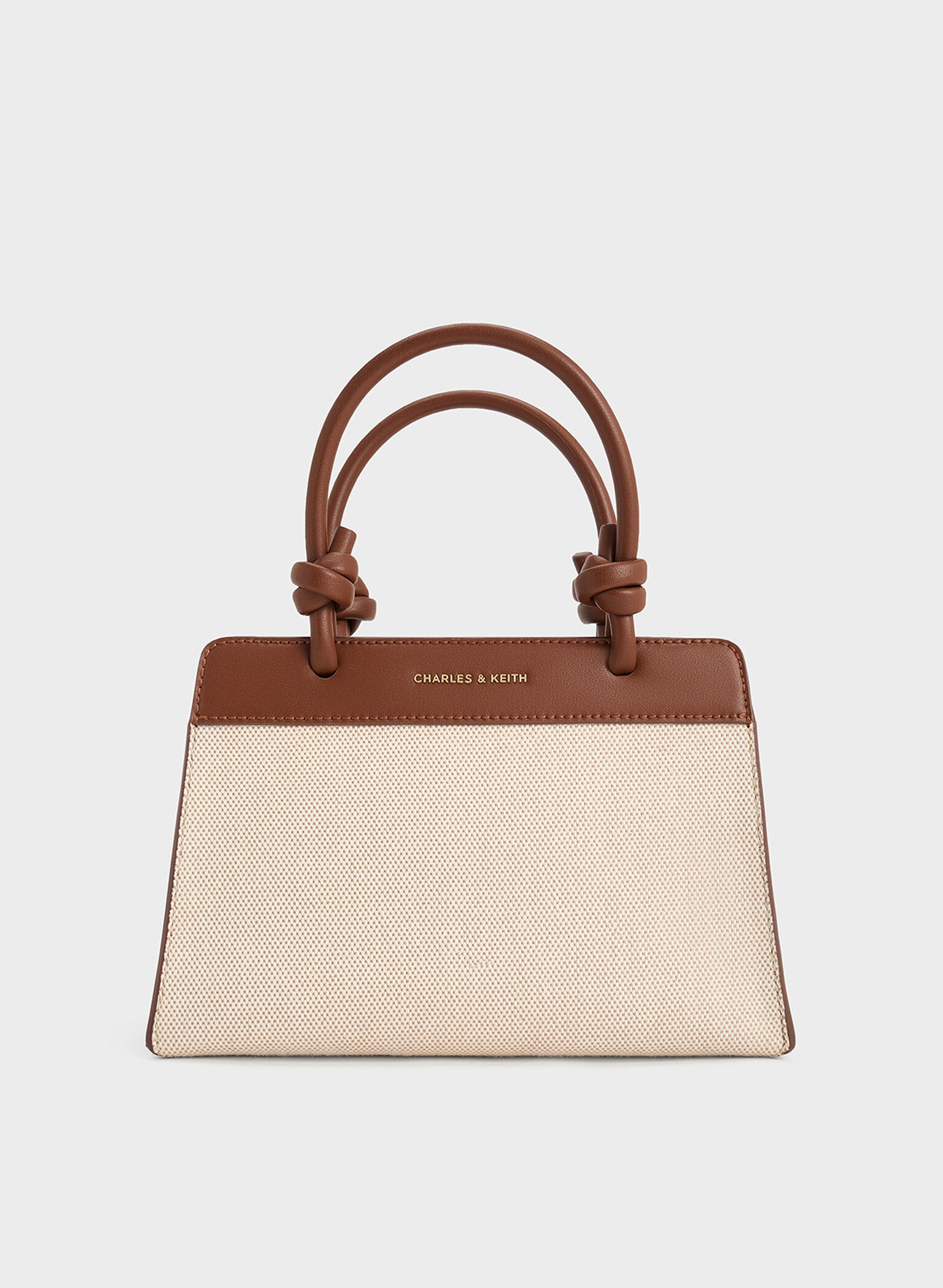 Sabine Canvas Knotted-Handle Tote Bag, Chocolate, hi-res